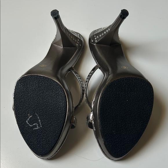 Madeline Stuart Silver Heels with Rhinestone Straps - Picture 3 of 7